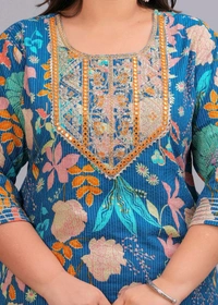 LABULY 
Women Embroidered Pure Cotton Straight Kurta  - 4XL