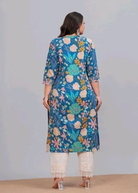LABULY 
Women Embroidered Pure Cotton Straight Kurta  - 4XL