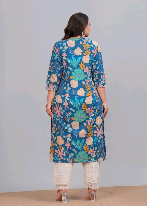 LABULY 
Women Embroidered Pure Cotton Straight Kurta  - 4XL
