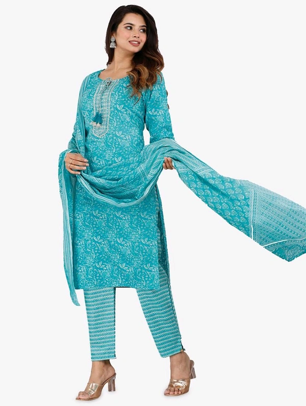  Highlight Fashion Export
Printed Kurta Pant Set With Dupatta  - 5XL