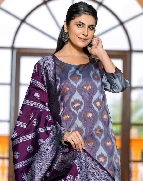 Tasrika 
Woven, Self Design Kurta, Salwar & Dupatta Set - M