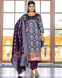 Tasrika 
Woven, Self Design Kurta, Salwar & Dupatta Set - M
