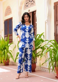 Shobhit shobhit Women Viscose Rayon Kurti Palazzo Set - XS