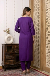 River Of Cloth River of cloth Embroidery Straight Kurta Set Embroidered Kurta, Trouser/Pant & Dupatta Set - M