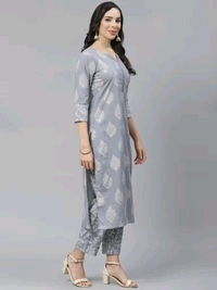 Yuris Women Grey & White Pure Cotton Printed Kurta with Palazzos & Dupatta - 3XL