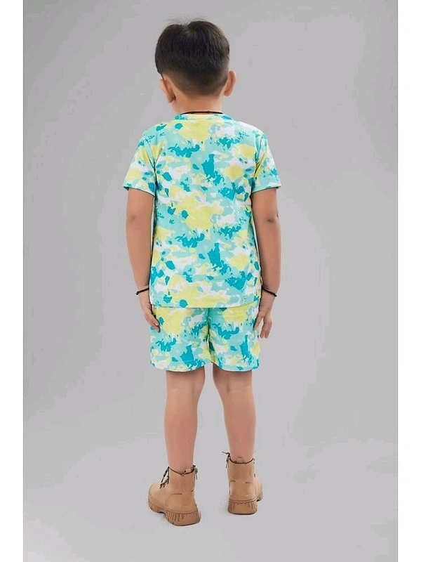 ASTYLOR Pack of 1 Unisex Cotton Blend T-Shirts & Shorts Set - 1-2 Years