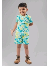 ASTYLOR Pack of 1 Unisex Cotton Blend T-Shirts & Shorts Set - 2-3 Years
