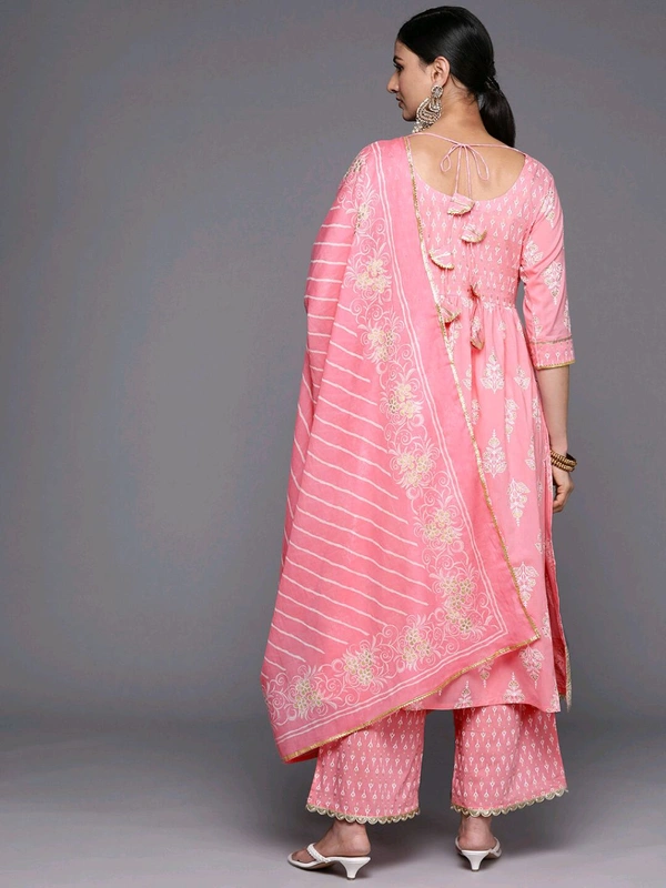 LIBAS Women Cotton Blend Kurta Palazzo Set - XS
