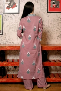 Gosriki Women Cotton Rayon Kurta Pant Dupatta Set - S