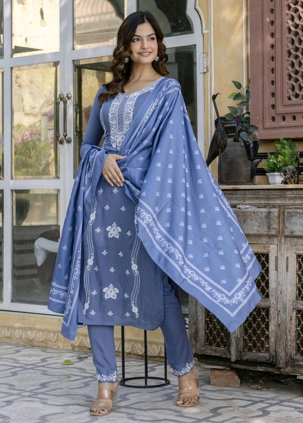 Trendz Tycoon Printed Kurta, Salwar & Dupatta Set - M