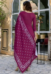 Trendz Tycoon Printed Kurta, Salwar & Dupatta Set - L
