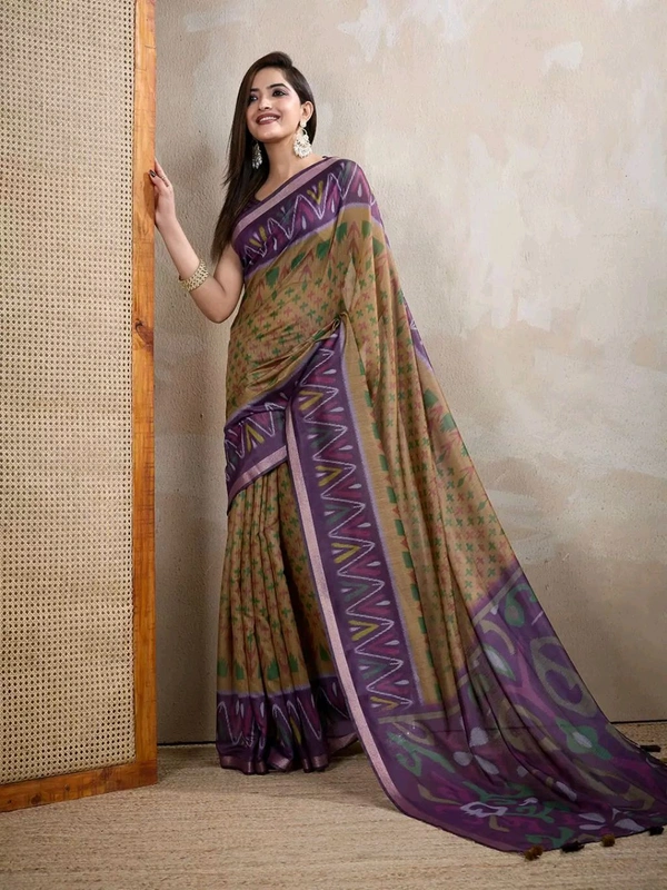 PAMPER YOURSELF Floral Silk Blend Saree