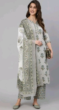 HOLY STAR WORLD Printed Kurta, Trouser/Pant & Dupatta Set - XS