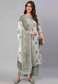 HOLY STAR WORLD Printed Kurta, Trouser/Pant & Dupatta Set - M