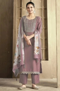 GAUNKICREATION
Women Viscose Rayon Kurta Pant Dupatta Set - L