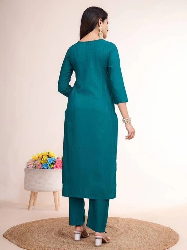 Women Jacquard Kurta Pant Set - 3XL