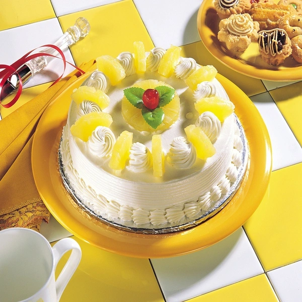 Pineapple Fruit Cake - 1.5 Pound, Making Time 2 Hours, Order Time-11Am To 6Pm