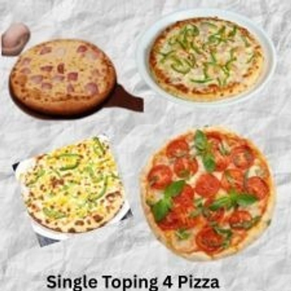 Single Toping 4 Pizza - Small - Onion Pizza , Tamato Pizza , Capsicum Pizza , Sweet Corn Pizza