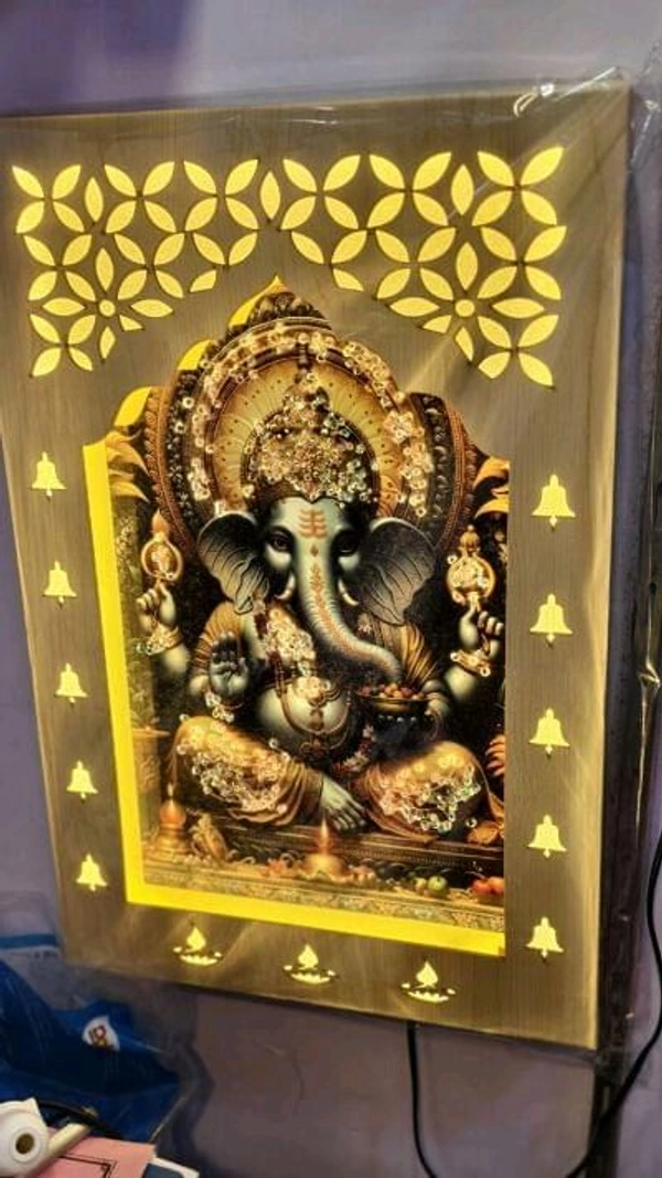 Big , Stone work, Radha Syam& Ganesh RGB light Frem