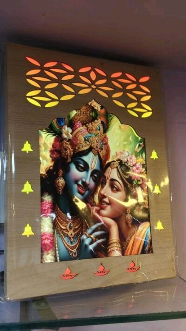 Big , Stone work, Radha Syam& Ganesh RGB light Frem