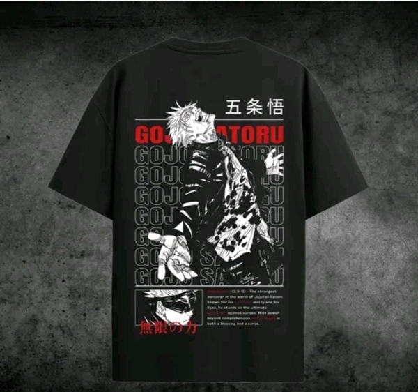 Gamaliel Gojo Satoru Oversized T-shirts  - Black, M