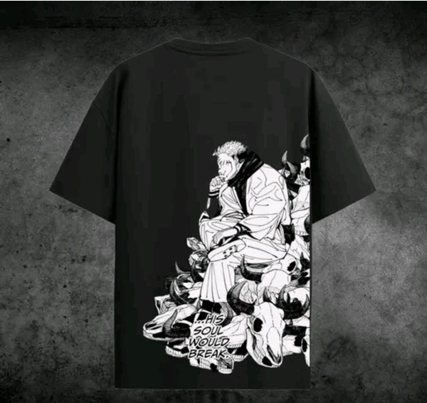 Gamaliel Anime Sukuna Oversized T-shirts - Black, S