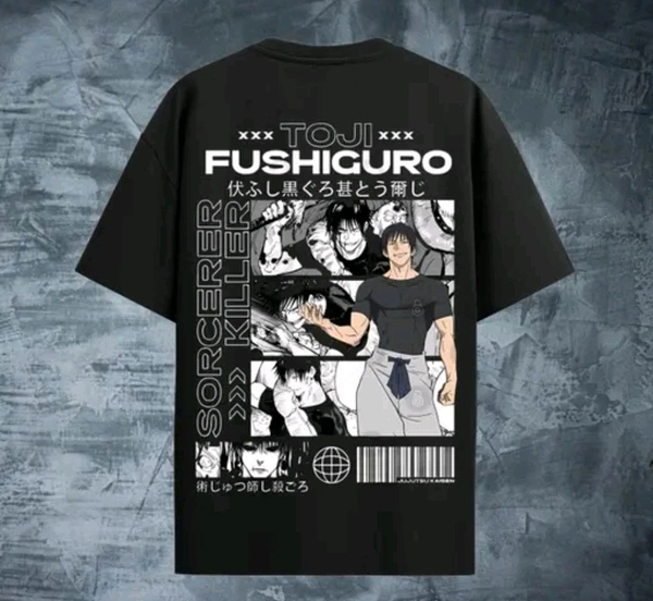 Gamaliel  Anime T Shirt  Toji Fushiguro Oversized  - Black, M