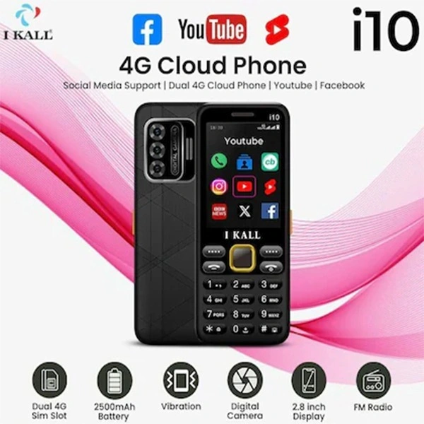 IKALL I10 4G Keypad Phone - Black, New
