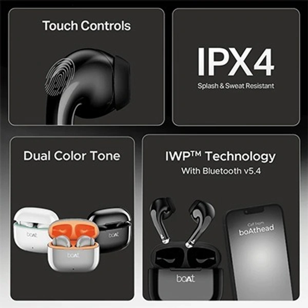 boAt Airdopes 101v2 Earbuds - Pitch Black, New