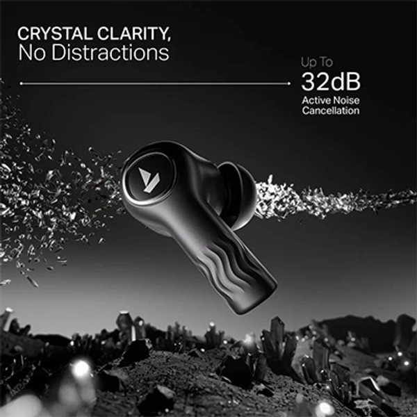 boAt Nirvana Crystl Wireless Earbuds - Quantum black - Black, New