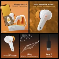 boAt Immortal 121 TWS Wireless Gaming In Ear Earbuds - White, New