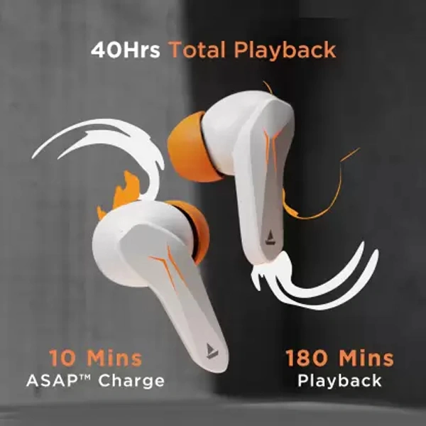 boAt Immortal 121 TWS Wireless Gaming In Ear Earbuds - White, New