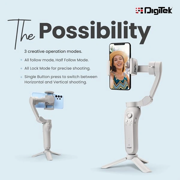 Digitek DSG-007F AI 3 Axis Smartphone Gimbal - New