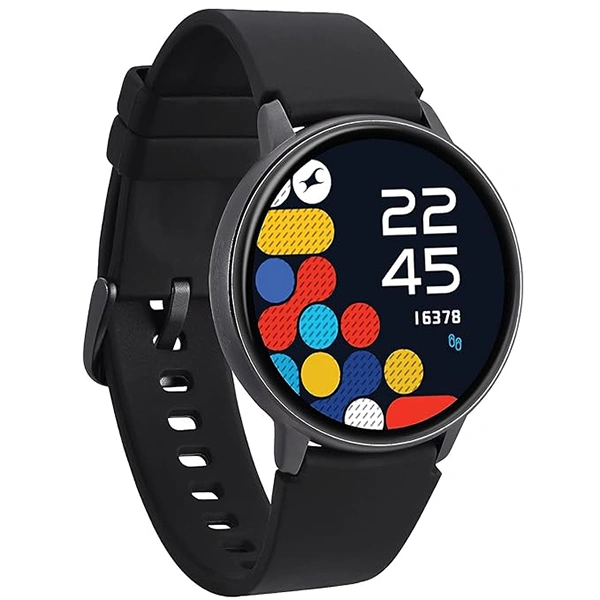 Fastrack Reflex Play+ 1.3 AMOLED Display Smartwatch-Black - Black, New
