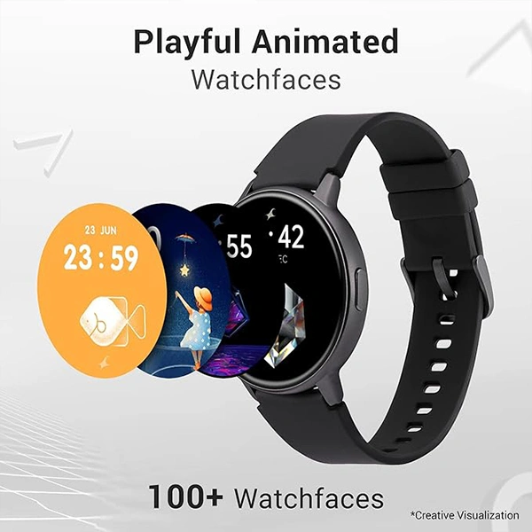 Fastrack Reflex Play+ 1.3 AMOLED Display Smartwatch-Black - Black, New