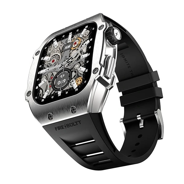 Fire-Boltt Fire Boltt Asphalt Bluetooth Calling 1.39 Inch Smart Watch - Silver Black - Silver Black, New
