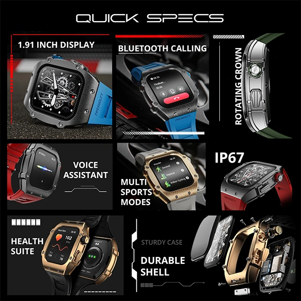 Fire-Boltt Fire Boltt Asphalt Bluetooth Calling 1.39 Inch Smart Watch - Silver Black - Silver Black, New