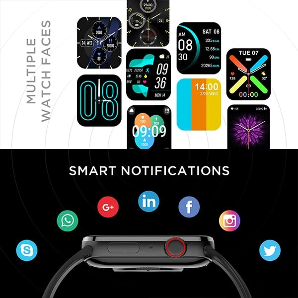Fire-Boltt Visionary 1.78" AMOLED Smartwatch - Black - Black, New