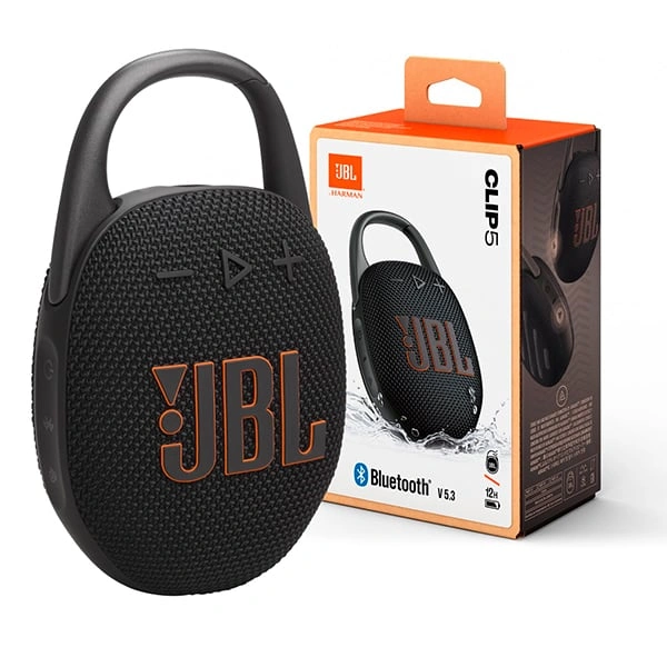 JBL Clip 5 Portable Bluetooth Speaker - Black - Black, New