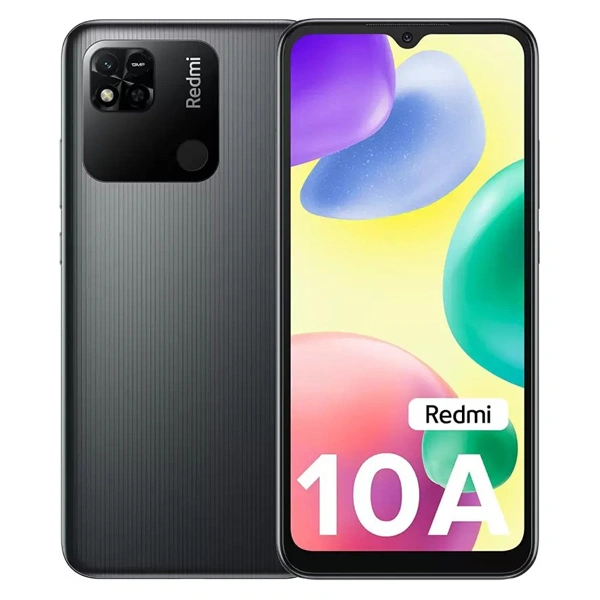Redmi 10A Mobile Phone - Charcoal Black, 4GB RAM + 64GB Storage - Charcoal Black