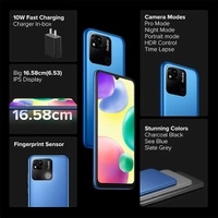 Redmi 10A Mobile Phone - Charcoal Black, 4GB RAM + 64GB Storage - Charcoal Black