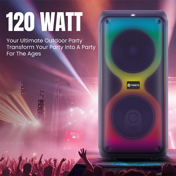 Toreto PARTY BEATZ 120W Party Speaker - Black, New