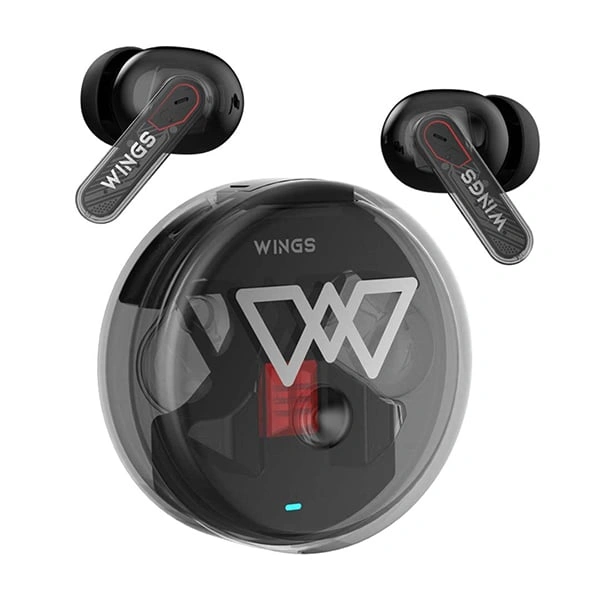 WINGS Wings Phantom 340 ANC Earbuds with Quad ENC Mic - Black - Black