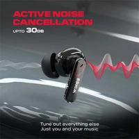 WINGS Wings Phantom 340 ANC Earbuds with Quad ENC Mic - Black - Black