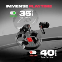 WINGS Wings Phantom 340 ANC Earbuds with Quad ENC Mic - Black - Black