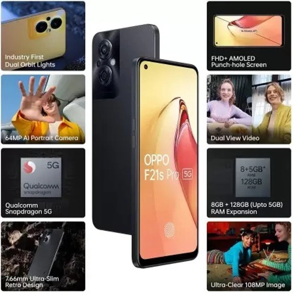 OPPO F21s Pro 5G (Starlight Black, 128 GB)  (8 GB RAM) - Starlight Black, 128GB, 8GB