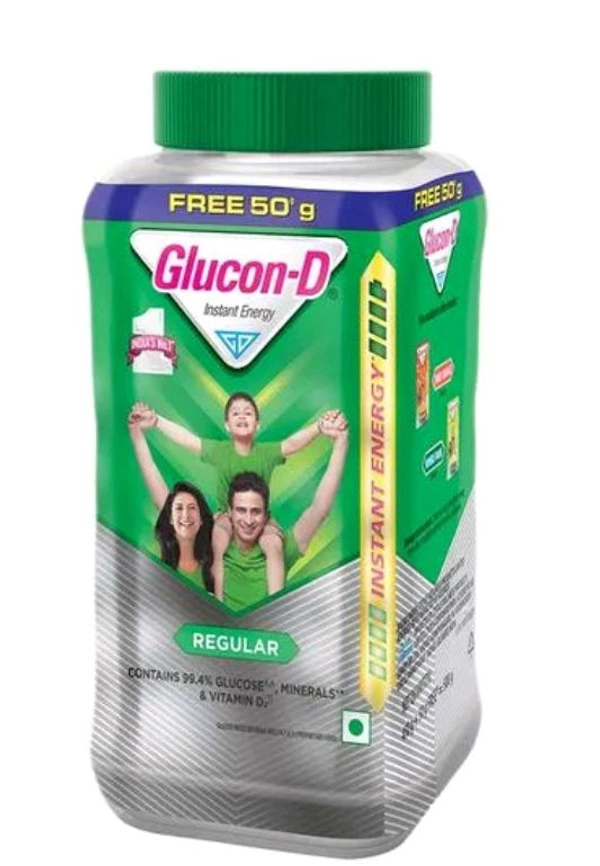 Glucon D Instant Energy Health Drink Regular Jar 450g+ Free 50g