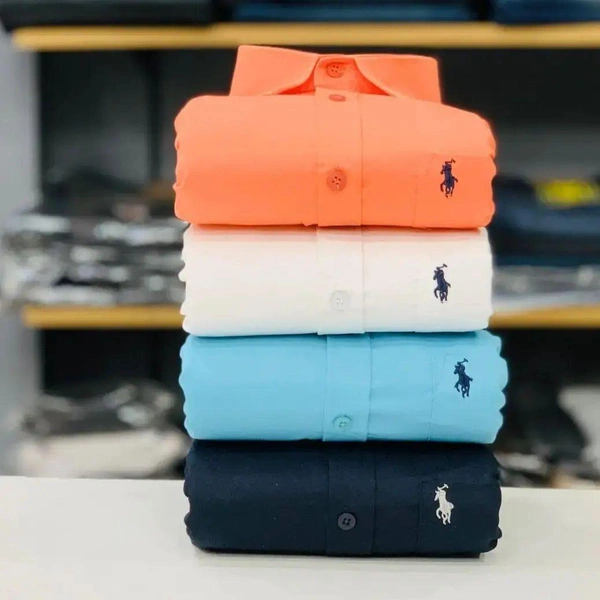 R_L Polo Men's Plain Shirt Combo - Pack of 4 | Premium Cotton | Casual & Formal Wear