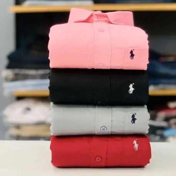 R_L Polo Men's Plain Shirt Combo - Pack of 4 | Premium Cotton | Casual & Formal Wear