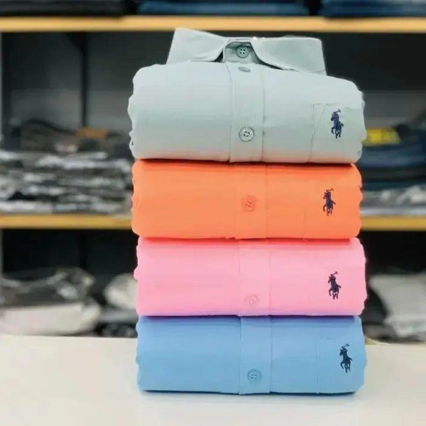 R_L Polo Men's Plain Shirt Combo - Pack of 4 | Premium Cotton | Casual & Formal Wear